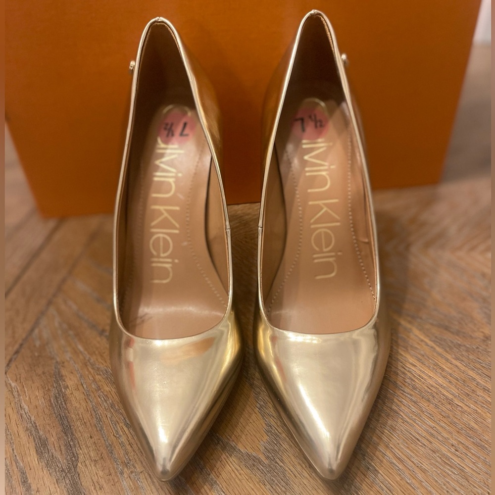 Gold Calvin Klein Pumps